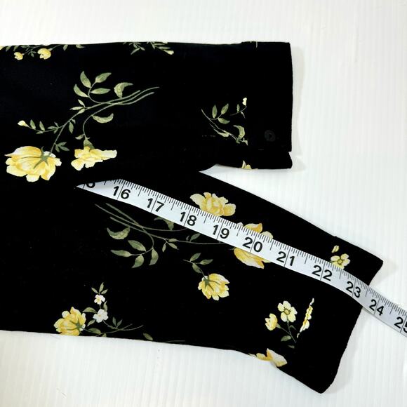 Old Navy Tiered Floral Maxi Dress M Black Pockets Prairie Dark Cottagecore Boho - Picture 12 of 15